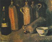 Vincent Van Gogh bottles and white bowl oil painting on canvas